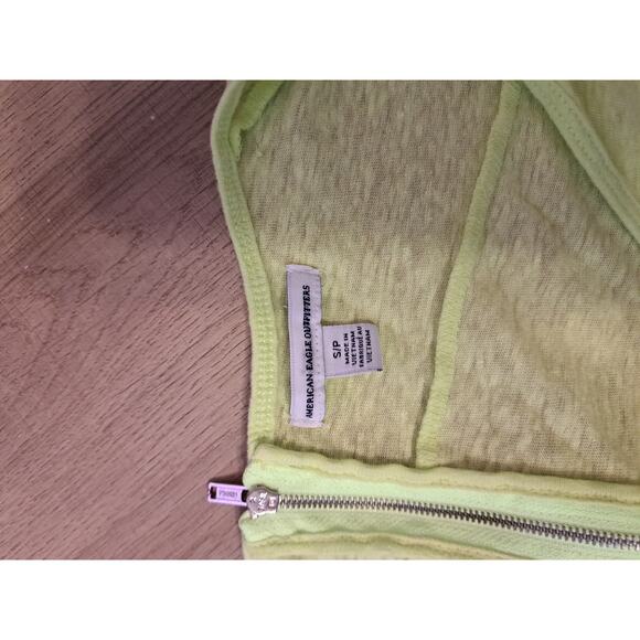 American Eagle Yellow Zip Back Short Sleeve Y2K Sz S - Picture 3 of 4